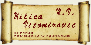 Milica Vitomirović vizit kartica